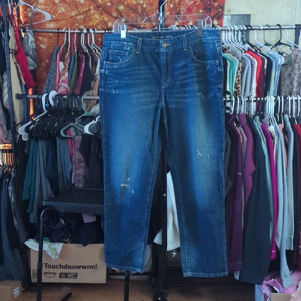 Michael Kors Women's Straight Leg Blue Jeans